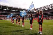 23 September 2012; SuperValu Flagbearers at Donegal v Mayo, GAA Football All-Ireland Senior Championship Final, Croke Park, Dublin. Picture credit: David Maher / SPORTSFILE