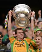 23 September 2012; Eamon McGee, Donegal, lifts the Sam Maguire Cup. GAA Football All-Ireland Senior Championship Final, Donegal v Mayo, Croke Park, Dublin. Picture credit: Stephen McCarthy / SPORTSFILE