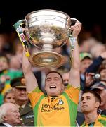 23 September 2012; Martin McElhinney, Donegal, lifts the Sam Maguire Cup. GAA Football All-Ireland Senior Championship Final, Donegal v Mayo, Croke Park, Dublin. Picture credit: Stephen McCarthy / SPORTSFILE