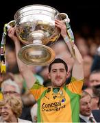 23 September 2012; Mark McHugh, Donegal, lifts the Sam Maguire Cup. GAA Football All-Ireland Senior Championship Final, Donegal v Mayo, Croke Park, Dublin. Picture credit: Stephen McCarthy / SPORTSFILE