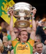 23 September 2012; Neil Gallagher, Donegal, lifts the Sam Maguire Cup. GAA Football All-Ireland Senior Championship Final, Donegal v Mayo, Croke Park, Dublin. Picture credit: Stephen McCarthy / SPORTSFILE