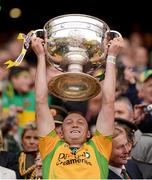 23 September 2012; Colm McFadden, Donegal, lifts the Sam Maguire Cup. GAA Football All-Ireland Senior Championship Final, Donegal v Mayo, Croke Park, Dublin. Picture credit: Stephen McCarthy / SPORTSFILE