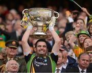 23 September 2012; Paul Durcan, Donegal, lifts the Sam Maguire Cup. GAA Football All-Ireland Senior Championship Final, Donegal v Mayo, Croke Park, Dublin. Picture credit: Stephen McCarthy / SPORTSFILE