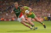 23 September 2012; Michael Murphy, Donegal, in action against Kevin Keane, Mayo. GAA Football All-Ireland Senior Championship Final, Donegal v Mayo, Croke Park, Dublin. Picture credit: Stephen McCarthy / SPORTSFILE