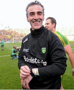 23 September 2012; Donegal manager Jim McGuinness celebrates after the game. GAA Football All-Ireland Senior Championship Final, Donegal v Mayo, Croke Park, Dublin. Picture credit: David Maher / SPORTSFILE