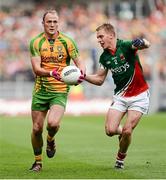 23 September 2012; Colm McFadden, Donegal, in action against Kevin Keane, Mayo. GAA Football All-Ireland Senior Championship Final, Donegal v Mayo, Croke Park, Dublin. Picture credit: David Maher / SPORTSFILE