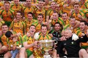 23 September 2012; Donegal players and backroom staff celebrate with the Sam Maguire Cup. GAA Football All-Ireland Senior Championship Final, Donegal v Mayo, Croke Park, Dublin. Picture credit: David Maher / SPORTSFILE