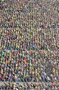 23 September 2012; Supporters stand for the national anthem before the game. GAA Football All-Ireland Senior Championship Final, Donegal v Mayo, Croke Park, Dublin. Picture credit: Brendan Moran / SPORTSFILE