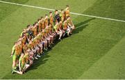 23 September 2012; The Donegal team sit for their team photograph before the game. GAA Football All-Ireland Senior Championship Final, Donegal v Mayo, Croke Park, Dublin. Picture credit: Brendan Moran / SPORTSFILE