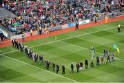 23 September 2012; The Meath team of 1987 are brought out onto the pitch before being introduced to the crowd. GAA Football All-Ireland Senior Championship Final, Donegal v Mayo, Croke Park, Dublin. Picture credit: Brendan Moran / SPORTSFILE