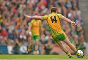 23 September 2012; Michael Murphy, Donegal, takes a free kick. GAA Football All-Ireland Senior Championship Final, Donegal v Mayo, Croke Park, Dublin. Picture credit: Brendan Moran / SPORTSFILE