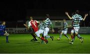 25 September 2012; Colin Hawkins, Shamrock Rovers, scores an own goal following a cross from Jake Carroll, left, for St Patrick's Athletic's second goal. Airtricity League Premier Division, St Patrick's Athletic v Shamrock Rovers, Richmond Park, Dublin. Picture credit: David Maher / SPORTSFILE