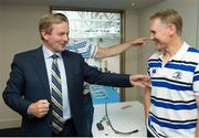 26 September 2012; In attendance at the official opening of the new offices of Leinster Rugby are An Taoiseach Enda Kenny T.D. with Leinster head coach Joe Schmidt. Leinster Rugby, UCD, Belfield, Dublin. Picture credit: Brian Lawless / SPORTSFILE