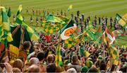 23 September 2012; Donegal and Mayo supporters cheer on the teams during the pre-match parade. GAA Football All-Ireland Senior Championship Final, Donegal v Mayo, Croke Park, Dublin. Picture credit: Ray McManus / SPORTSFILE