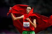3 September 2012; Amin El Chentouf, Morroco, celebrates winning the Men's 5000m - T12 in a World record time of 13:53.76. London 2012 Paralympic Games, Athletics, Olympic Stadium, Olympic Park, Stratford, London, England. Picture credit: Brian Lawless / SPORTSFILE