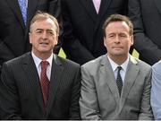 23 September 2012; Colm Coyle, left, and Bernard Flynn, from the Meath team of 1987. GAA Football All-Ireland Senior Championship Final, Donegal v Mayo, Croke Park, Dublin. Picture credit: Oliver McVeigh / SPORTSFILE