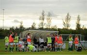 27 September 2012; The players take a break during training. Republic of Ireland Women's U17 Squad Photos, AUL Complex, Clonshaugh, Dublin. Picture credit: Brian Lawless / SPORTSFILE