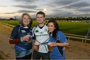 28 September 2012; Leinster supporters, from left, Eilis Casey, Daniel Casey and Ciara Egan, all from Newtowncashel, Co. Longford, before the start of the game. Celtic League 2012/13, Round 5, Connacht v Leinster, Sportsground, Galway. Picture credit: Matt Browne / SPORTSFILE