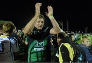 28 September 2012; Michael Swift, Connacht, celebrates after the game. Celtic League 2012/13, Round 5, Connacht v Leinster, Sportsground, Galway. Picture credit: Matt Browne / SPORTSFILE