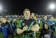 28 September 2012; Eoin Griffin, Connacht, celebrates after the game. Celtic League 2012/13, Round 5, Connacht v Leinster, Sportsground, Galway. Picture credit: Matt Browne / SPORTSFILE