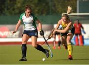 29 September 2012; Emma Smyth, Ireland, in action against Bernadette Costan, South Africa. Women’s Electric Ireland Hockey Champions Challenge 1, Pool B, Ireland v South Africa, National Hockey Stadium, UCD, Belfield, Dublin. Picture credit: Pat Murphy / SPORTSFILE