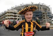 30 September 2012; Matthew Moore, age 10, from Cuffesgrange, Kilkenny, ahead of the game. Supporters at the GAA Hurling All-Ireland Senior Championship Final Replay, Kilkenny v Galway, Croke Park, Dublin. Picture credit: Stephen McCarthy / SPORTSFILE