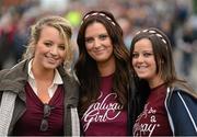 30 September 2012; Galway supporters, from left, Siobhan Worley, Stephanie O'Shea, and Serena Daly, all from Loughrea, Co. Galway, ahead of the game. Supporters at the GAA Hurling All-Ireland Senior Championship Final Replay, Kilkenny v Galway, Croke Park, Dublin. Picture credit: Stephen McCarthy / SPORTSFILE