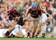 30 September 2012; David Burke, left, and Cyril Donnellan, Galway, in action against David Herity and Paul Murphy, right, Kilkenny. GAA Hurling All-Ireland Senior Championship Final Replay, Kilkenny v Galway, Croke Park, Dublin. Picture credit: Pat Murphy / SPORTSFILE