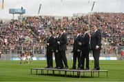 30 September 2012; The Willoughby Brothers perform in Croke Park. Entertainment at the GAA Hurling All-Ireland Championship Finals, Croke Park, Dublin. Picture credit: Pat Murphy / SPORTSFILE