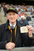 30 September 2012; Séamus Delaney, from Upper Patrick Street, Co. Kilkenny, with his match ticket from the last drawn All-Ireland Hurling Final, played on the 6th of September 1959. Supporters at the GAA Hurling All-Ireland Senior Championship Final Replay, Kilkenny v Galway, Croke Park, Dublin. Picture credit: Ray McManus / SPORTSFILE