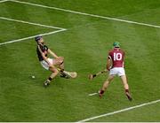 30 September 2012; David Burke, Galway, scores his side's second goal. GAA Hurling All-Ireland Senior Championship Final Replay, Kilkenny v Galway, Croke Park, Dublin. Picture credit: Daire Brennan / SPORTSFILE