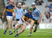 30 September 2012; Jack Shelly, Tipperary, in action against Eric Lowdes, Dublin. Electric Ireland GAA Hurling All-Ireland Minor Championship Final Replay, Dublin v Tipperary, Croke Park, Dublin. Picture credit: David Maher / SPORTSFILE
