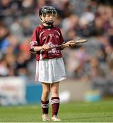 30 September 2012; Karin Blair, Roockwell Rovers, Tipperary, representing Galway, during the INTO/RESPECT Exhibition GoGames at the GAA Hurling All-Ireland Senior Championship Final Replay between Kilkenny and Galway. Croke Park, Dublin. Photo by Sportsfile
