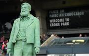 30 September 2012; A statue of Michael Cusack, first General Secretary of the GAA, stands outside the Cusack Stand as supporters arrive before the game. GAA Hurling All-Ireland Senior Championship Final Replay, Kilkenny v Galway, Croke Park, Dublin. Picture credit: Brendan Moran / SPORTSFILE