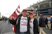 30 September 2012; Seamus and Helen Meehan, from Dunmore, Co. Galway, ahead of the game. Supporters at the GAA Hurling All-Ireland Senior Championship Final Replay, Kilkenny v Galway, Croke Park, Dublin. Picture credit: Stephen McCarthy / SPORTSFILE