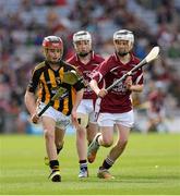 30 September 2012; Daniel Comerford, St Martin's Muckalee, Kilkenny, in action against Kevin Wilde and Darragh Wilde, from Turoloughmore, Co. Galway, during the INTO/RESPECT Exhibition GoGames at the GAA Hurling All-Ireland Senior Championship Final Replay between Kilkenny and Galway. Croke Park, Dublin. Picture credit: Ray McManus / SPORTSFILE