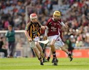 30 September 2012; Gearóid O'Connor, Moyne Templetuohy, representing Galway, in action against Barry Rodgers, Fingallians, Dublin, representing Kilkenny, during the INTO/RESPECT Exhibition GoGames at the GAA Hurling All-Ireland Senior Championship Final Replay between Kilkenny and Galway. Croke Park, Dublin. Picture credit: Ray McManus / SPORTSFILE