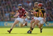 30 September 2012; Cyril Donnellan, Galway, in action against Eoin Larkin, left, and Cillian Buckley, Kilkenny. GAA Hurling All-Ireland Senior Championship Final Replay, Kilkenny v Galway, Croke Park, Dublin. Picture credit: Stephen McCarthy / SPORTSFILE