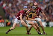 30 September 2012; Jackie Tyrrell, Kilkenny, in action against Cyril Donnellan, left, and James Regan, Galway. GAA Hurling All-Ireland Senior Championship Final Replay, Kilkenny v Galway, Croke Park, Dublin. Picture credit: Stephen McCarthy / SPORTSFILE