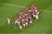 30 September 2012; The Galway team leave the bench after having their team photograph taken before the game. GAA Hurling All-Ireland Senior Championship Final Replay, Kilkenny v Galway, Croke Park, Dublin. Picture credit: Brendan Moran / SPORTSFILE