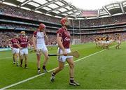 30 September 2012; Galway captain Fergal Moore leads his team in the pre-match parade. GAA Hurling All-Ireland Senior Championship Final Replay, Kilkenny v Galway, Croke Park, Dublin. Photo by Sportsfile