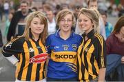 9 September 2012; Marion O’Connell, left, from Johnstown, Co. Kilkenny, Deanna Phelan, from Galmoy, Co. Tipperary, centre, and Karen Brennan, from Johnstown, Co. Kilkenny, ahead of the game. GAA Hurling All-Ireland Senior Championship Final, Kilkenny v Galway, Croke Park, Dublin. Picture credit: Stephen McCarthy / SPORTSFILE