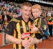 30 September 2012; Kilkenny's Richie Power with his son Rory, age 3, following his side's victory. GAA Hurling All-Ireland Senior Championship Final Replay, Kilkenny v Galway, Croke Park, Dublin. Picture credit: Ray McManus / SPORTSFILE