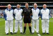 30 September 2012; Referee Alan Kelly with his umpires, from left, Oliver King, Padraic Connolly, Morgan Darcy, and Mike Mackey. Electric Ireland GAA Hurling All-Ireland Minor Championship Final Replay, Dublin v Tipperary, Croke Park, Dublin. Photo by Sportsfile