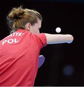6 September 2012; Natalia Partyka, Poland, in action during the Women's Team - Class 6-10 event. London 2012 Paralympic Games, Table Tennis, North Arena 1, ExCeL Arena, Royal Victoria Dock, London, England. Picture credit: Brian Lawless / SPORTSFILE