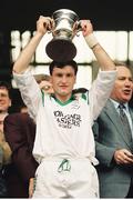 17 March 1993; Sarsfields, Co. Galway, captain Pakie Cooney lifts the cup. AIB GAA Hurling All-Ireland Senior Club Championship Final, Sarsfields, Co. Galway v Kilmallock, Co. Limerick, Croke Park, Dublin. Picture credit: Ray McManus / SPORTSFILE