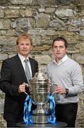 3 October 2012; In attendance at the 2012 Ford FAI Cup Semi-Finals Media Day are St. Patrick's Athletic manager Liam Buckley, left, and Dundalk manager Darius Kierans. Ely Place, Dublin. Picture credit: David Maher / SPORTSFILE