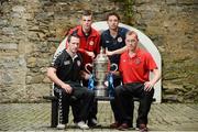 3 October 2012; In attendance at the 2012 Ford FAI Cup Semi-Finals Media Day are, left to right, Barry Molloy, Derry City, Kevin Dawson, Shelbourne, Barry Murphy, St. Patrick's Athletic and Chris Sheilds, Dundalk. Ely Place, Dublin. Picture credit: David Maher / SPORTSFILE
