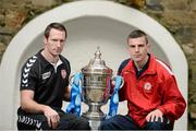 3 October 2012; In attendance at the 2012 Ford FAI Cup Semi-Finals Media Day are Barry Molloy, left, Derry City, and Kevin Dawson, Shelbourne. Ely Place, Dublin. Picture credit: David Maher / SPORTSFILE