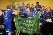 6 October 2012; Limerick FC players celebrate in their dressing room after winning the Airtricity League First Division title. Airtricity League First Division, Longford Town v Limerick, Strokestown Road, Co. Longford. Picture credit: David Maher / SPORTSFILE